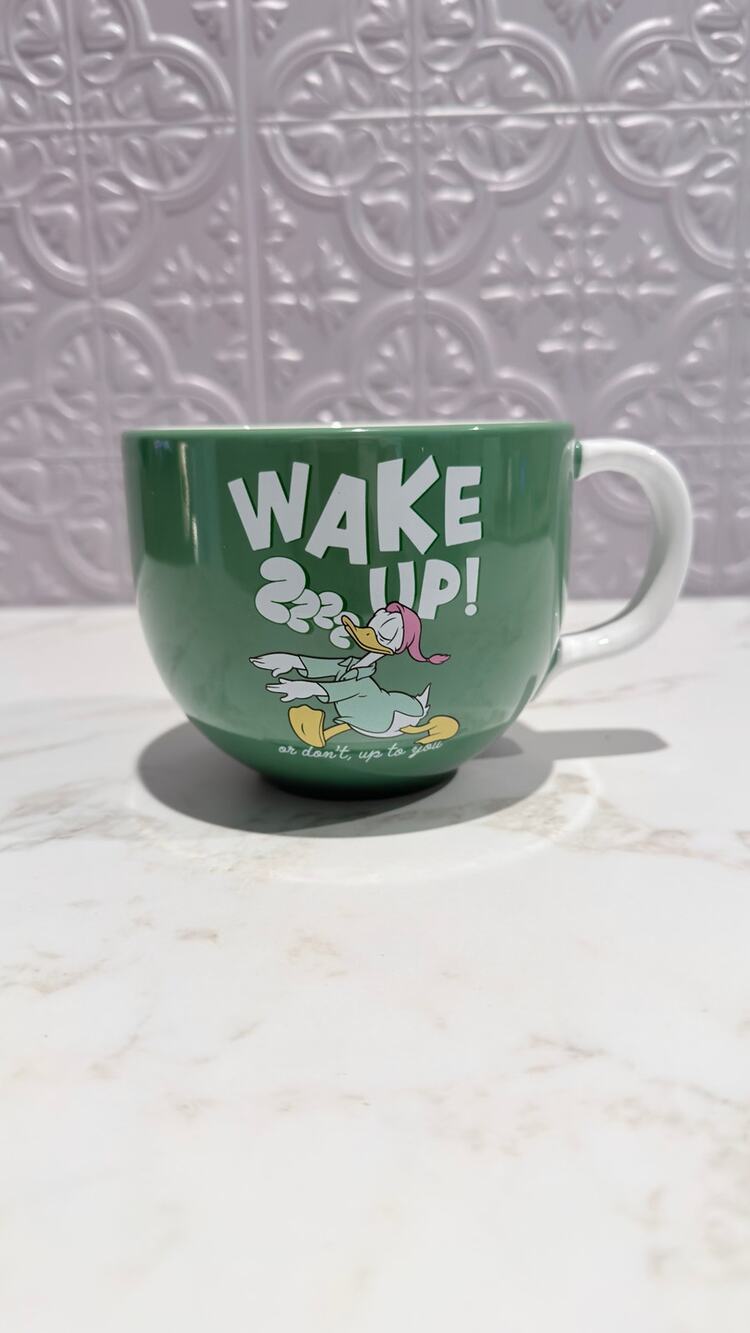 Disney Parks Donald Duck Wake Up Morning Coffee Mug Large 19oz Ceramic NEW